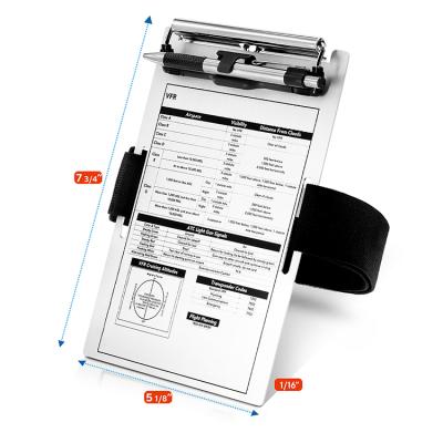 China Student Pilots VFR Pilots Aluminum Kneeboard Clipboard with Pen Holder for sale