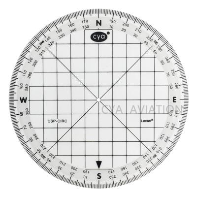 China Pilot Flying Training Cya Aviation Lexan Pilots Nautical Plastic Circular Protractor Miles Plotter for sale