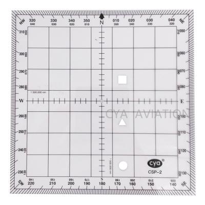 China Flying Training Cya Aviaiton Square Protractor Pilot Plotter With Holes 1: 500,000 nm Navigation Pilot Protractor for sale