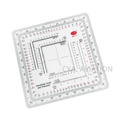 China With 3 Die Cut Triangles Coordinate Scale And Military Square Protractor For Map Marking Surface Rising Protractor for sale