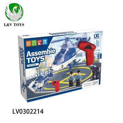 China Wholesale Pretend Educational Do It By Yourself Assembly Helicopter Toys Toy Helicopter With Light With Sound With Battery LV0302213 for sale