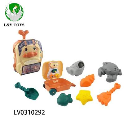 China Wholesale Colorful Kids Summer Beach Toys With Carry Plastic Suitcase Box Easy Package For Happy Sand Playing LV0310292 for sale