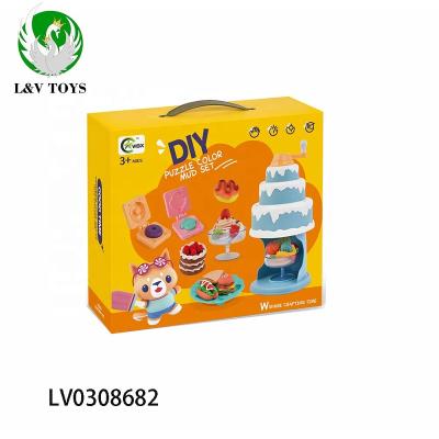 China Cute Hot Sale Colorful Creation LV0308682 DIY Clay Cake Toys For Kids for sale