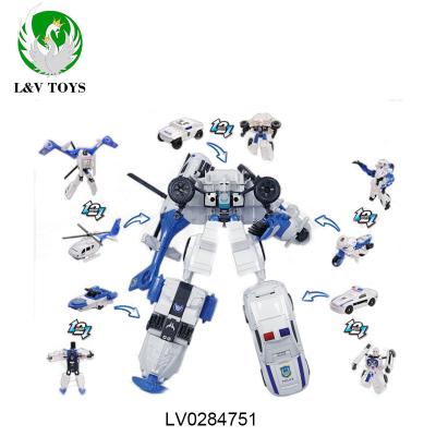 China DIY TOY Deformed Toy Transform Police Car Robot 5 Style Design For Kids for sale