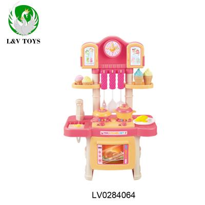 China Kitchen Set Toy Preschool Toy Kids Pretend Experience Cooking Tableware Kitchen Set Toy for Playing with Light and Music and Throw Girl Fun for sale