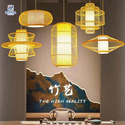 China Sunnda Style Designs Lamp Traditional Simple Bamboo Handmade Loom Woven Rattan Lighting For Hotel Restaurant Home Villa for sale