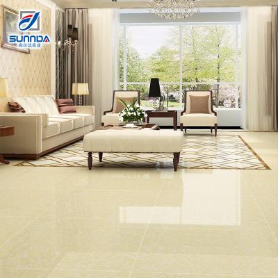 China Cheap Europe Sunnda Pulati 60x60 Ivory Floor Tile , Porcelanato Polished Porcelain Tile for sale