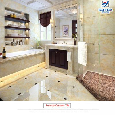 China KOREAN Beige Marble Design 60x60 Glossy Rectified Ceramic Glazed Polished Floor Tiles for sale