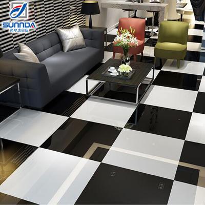 China Modern sunnda china 600x600 800x800 nano white and black polished bangladesh kajaria porcelain price for sale