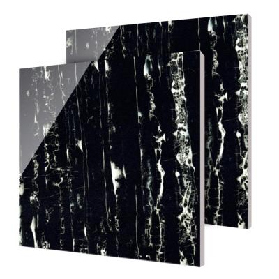 China Wear Resistant Black And White 600X600MM Porcelain Polished Glazed Floor Tile for sale