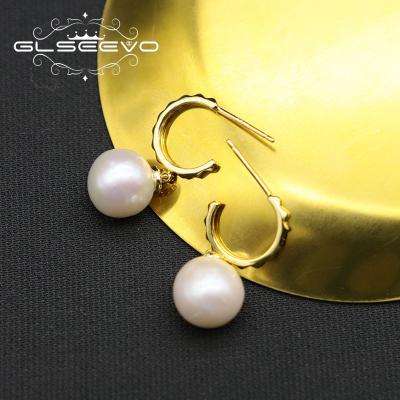 China Customized Simple Ladies High Quality Ethnic Style 925 Sterling Silver Jewelry Natural Freshwater Pearl Earrings Wholesale for sale