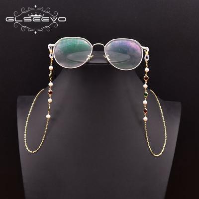 China Fashion PEARL Gold Thin Layer Natural Pearl Sunglasses Chain Women Reading Glasses Hanging Neck Chain Glasses Not Chain Glasses for sale