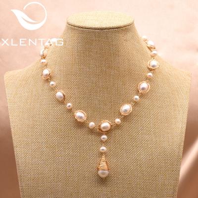 China CLASSIC Natural Freshwater Pearl Beaded Necklaces 18k Gold Plated Pendant Necklaces For Women Vintage Fashion Luxury Fine Jewelry for sale