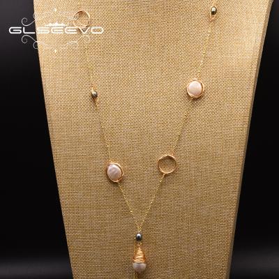 China Hiphop long natural freshwater pearl pendant necklace for women winter women accessories jewelry earrings volume for sale