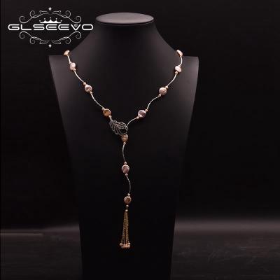 China CLASSIC natural freshwater long pearl pendant necklace for woman girls fashion tassel style exquisite jewelry 2020 for sale