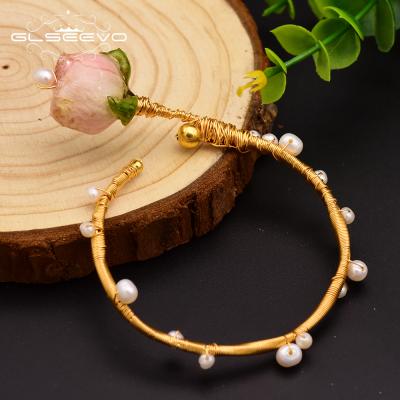 China Ethnic Natural Freshwater Pearl Bracelet For Women Flower Bracelets And Bangle Handmade Jewelry for sale