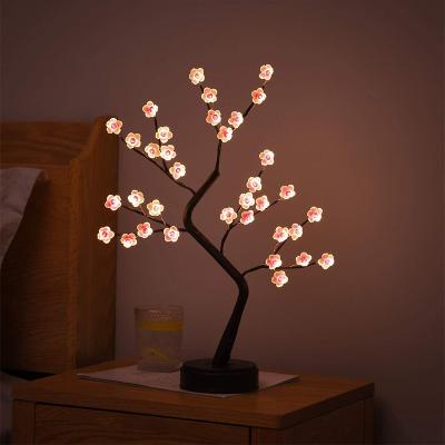 China Black Branch Plum Blossom Tree Light Customized Plum Artificial Black Branch Blossom Tree Light Decorated With Warm White Light for sale