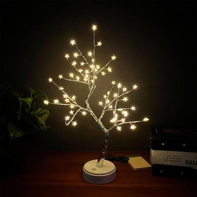 China Customized Artificial Starry Pentagon Tree Light 60led Night Light Party Y Decoration Atmosphere Light Small Starry Pentagon Tree Light for sale