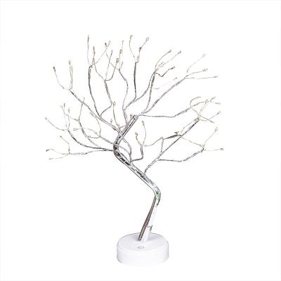 China Silver Branches Tree Lights Artificial Silver Branches Tree Lights with Warm White Flash Light Christmas Party Birthday Lights for sale