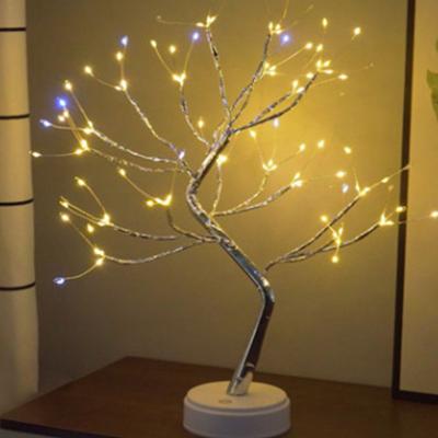 China Silver Branches Tree Lights Customized Silver Branches Tree Lights With Warm White Light Flashing Christmas Party Birthday Lights for sale