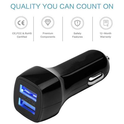 China Car charger 5V2.1A2.4A3.1A dual USB duckbill car charger car phone charger for sale