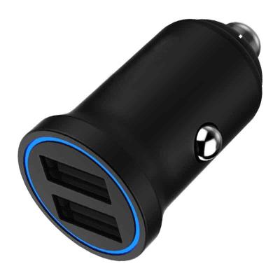 China Smart Car Charger Black Zinc Alloy Material LED Light CE FCC ROHS Certification for sale