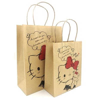 China Food Grade Recyclable Greaseproof Biodegradable Promotional Top Quality Brown Craft Paper Bags With Handles And Logo for sale