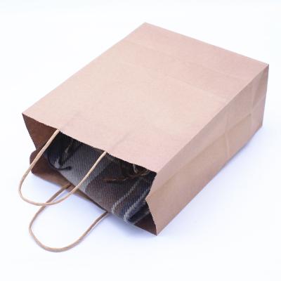 China Food Grade Recyclable Greaseproof Biodegradable Custom Your Logo Gift Kraft Paper Bags With Handles Recycled Paper Bag for sale