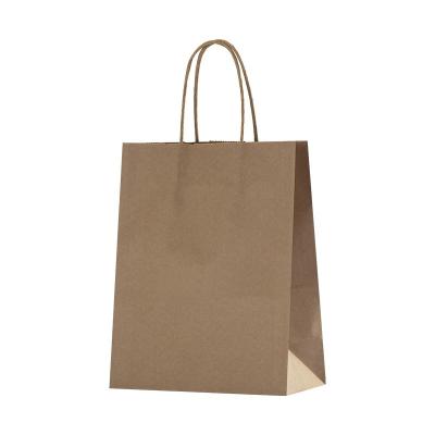 China Food Grade Recyclable Greaseproof Biodegradable Custom Your Logo Gift Kraft Paper Bags Dongguan--Crown Victory With Handles Recycled Paper Bag for sale