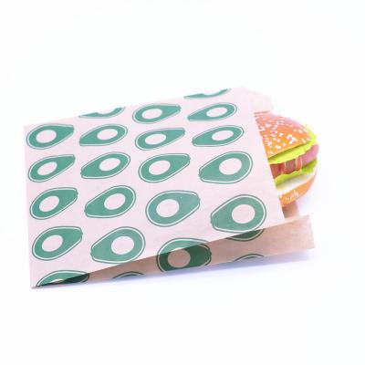 China High Quality Biodegradable Greaseproof Recyclable Food Grade Sandwich Package Customer Paper Bags Wax Brand Paper Coated Grease Pouch for sale