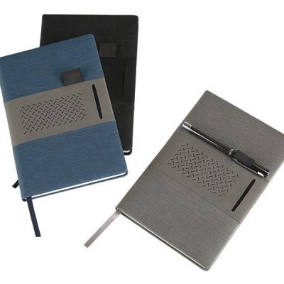 China Custom Hardcover Business A5 Hardcover PU Notebook Notebook with Pen Holder and Card Holder for sale