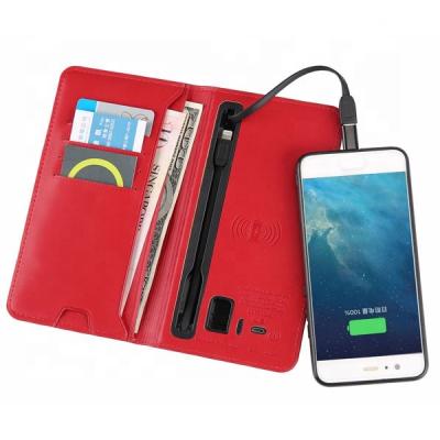 China With Portable Power Bank Wireless Power Bank Wallet With RFID Blocking for sale