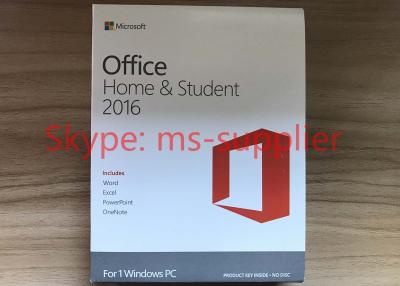 China Microsoft Home and Student Office 2016 Retail Box Full Version Product Key PKC for sale