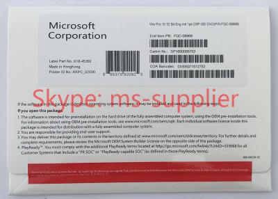 China 100% Online Activation Microsoft Windows 10 Proffesional OEM 32 / 64 Bit With Life Time Warranty for sale