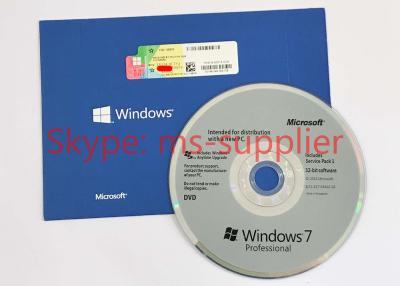 China Llave 64 del producto de la activación de Windows 7 COA de 32 pedazos con la versión del disco Sp1 del OEM en venta