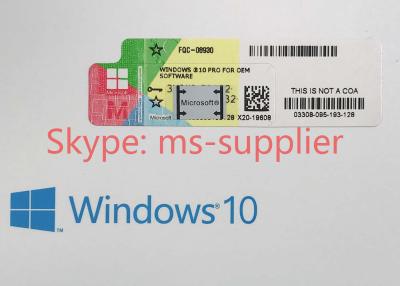 China Microsoft Oem Software COA License Sticker , Windows 10 Pro Pack OEM for sale