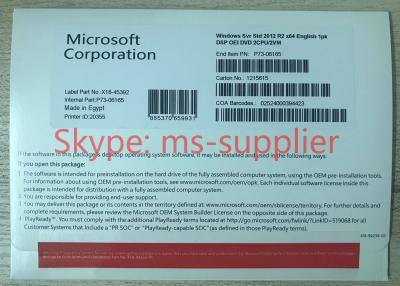 China La activación 2012 del OEM de P73-06165 Windows Server separa el pedazo pedazo/64 del COA 32 de la licencia en venta