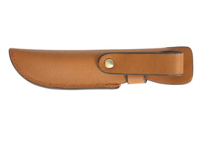 China Protect Leather Fixed Knife Brown Blade Knife Sheath With Snap Closure for sale