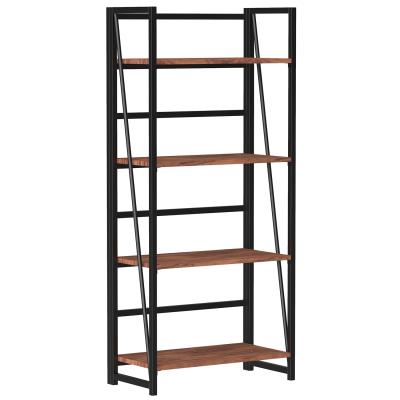 China 4 Tier Folding Shelf Metal Frame Customized Folding Book Shelving Storage Rack For Wholesale for sale