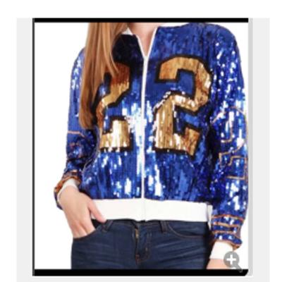 China Style 13 Sustainable Customize Sequin Bomber Jackets Long Sleeve Woman Jacket for sale