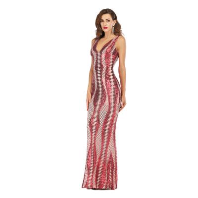 China 2019 High Quality Viable Fashion Long Sequin Snakeskin Woman Fashion Dresses for sale