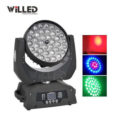 China 36pcs 12w 5IN1 RGBWA Disco Beam Moving Head Concert DMX DJ Beam Wash Sharpy Buzz Ring Control Led Light Beam for sale