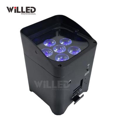 China Concert led battery par light 6x18w UV rgbaw truss wedding uplight wireless remote control battery par for wedding party event for sale