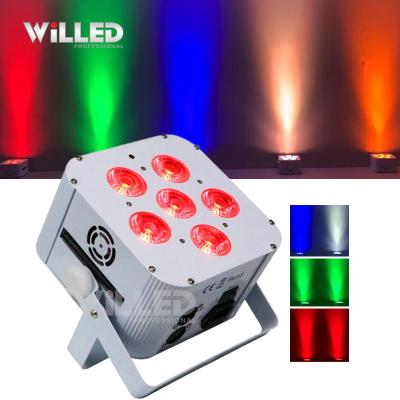 China Concert Stage RGBW Dmx UV Led Lights 6*18w Up Lighting Cordless Battery Operated Led Par Rechargeable Lights Battery Cable for sale