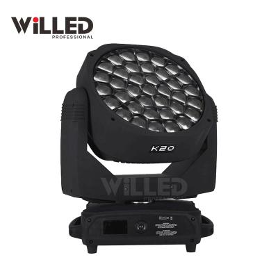 China 2022 Concert High Quality DMX Led Stage Light 37pcs*15w Rgbw 4in1 Big Bee Eyes Moving Head K20 Zoom Wash Light for sale