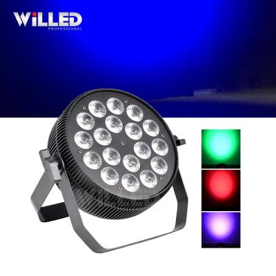 China Party Light Infrared Led Per54 Par 64 Height Parcan Rgbwa Brightness 18x UV 10W Led Par Floodlight Flat Lighting for sale