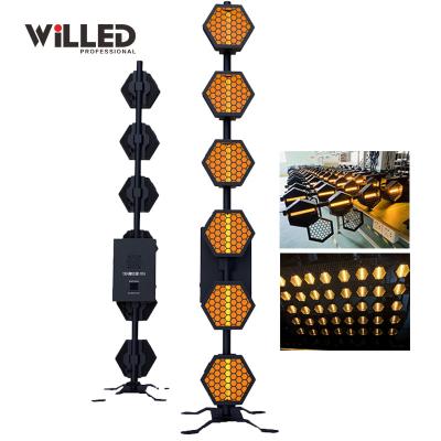 China LED stage light stand background 6*60W LED+144pcs RGB matrix pixel dmx control led P2 HEXALINE portman light for sale