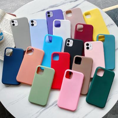 China Senlancase Candy Color Matte Skin Soft Thin TPU Silicone Slim Fit Mobile Phone Case For iPhone 12 for sale