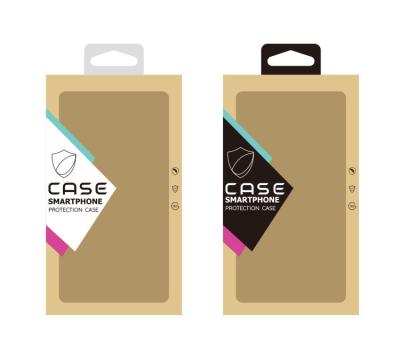 China Wholesale Creative Recyclable Design Kraft Paper Mobile Phone Case Packaging Box With Clear Window for sale