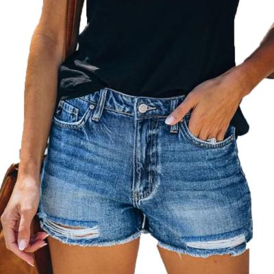 China 2022 Summer New Breathable All-match Comfort Women Simple Thin Denim Shorts for sale